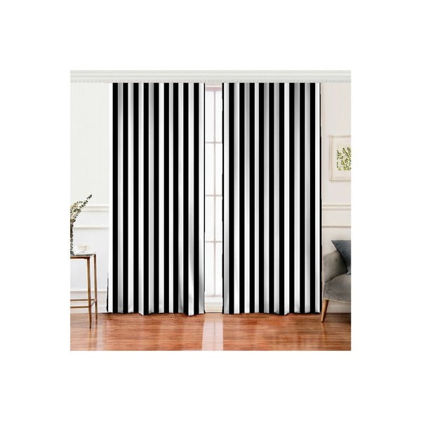 Черно-бели завеси в комплект от 2 броя 140x260 cm - Mila Home-image-2