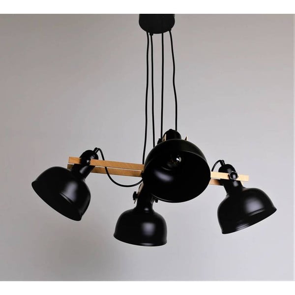 Черно висящо осветително тяло с метален абажур Reno - Candellux Lighting-image-2