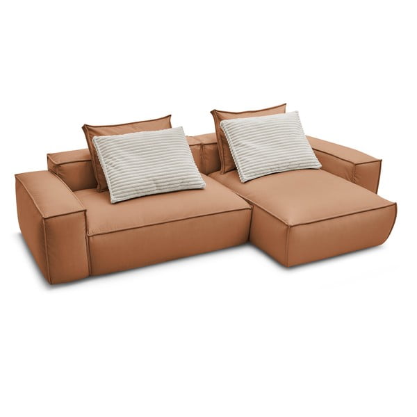 Кафяв ъглов диван от изкуствена кожа (променлив) Boheme – Bobochic Paris-image-4