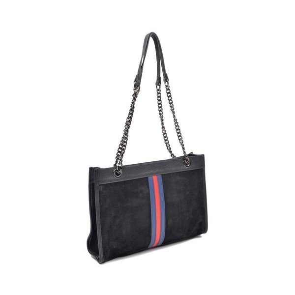 Черна кожена чанта Mangotti Larissa - Mangotti Bags-image-4