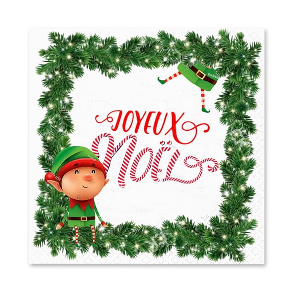 Салфетки в комплект от 20 бр. 33x33 cm Prankster Elf – Homéa