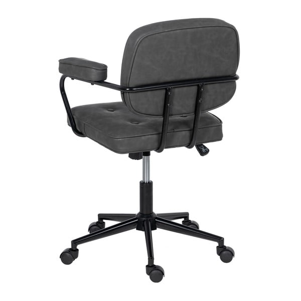 Антрацитен офис стол от имитация на кожа – Ixia-image-4