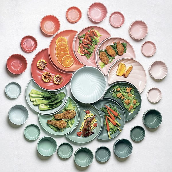 Глинен комплект за сервиране 5 бр. Palmarosa pink – Villa Altachiara-image-1