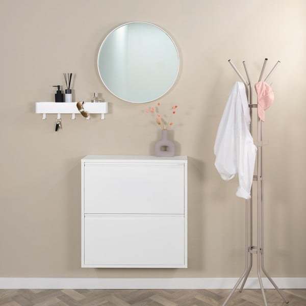 Бяла метална накланяща се стойка за обувки 75x77,5x22,5 cm Billy – Spinder Design-image-1