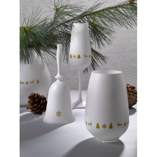 Коледна камбанка от бяло стъкло, височина 17,9 cm Nordic Vintage - Crystalex-image-1