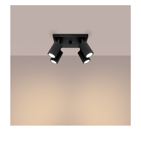 Черен метален прожектор ø 6,5 cm Gleam – Sollux-image-1