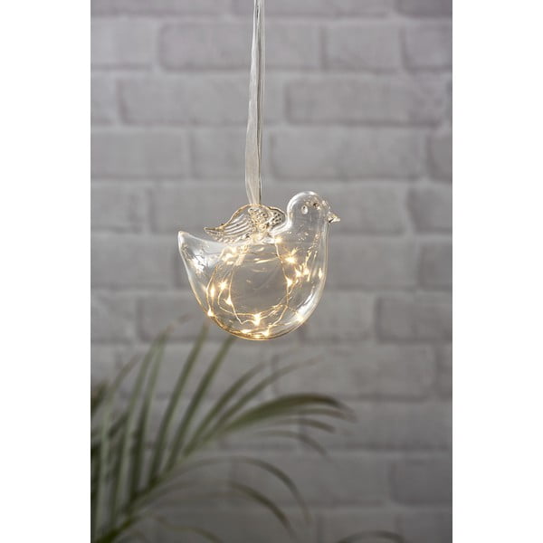 Прозрачна LED светлинна декорация Птица, височина 14 см - Best Season