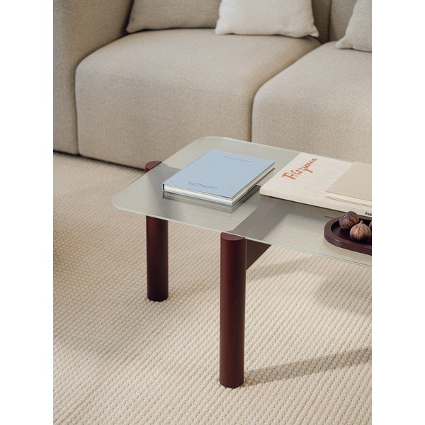 Бордо масичка за кафе със стъклен плот 55x105 cm Kob – noo.ma-image-2