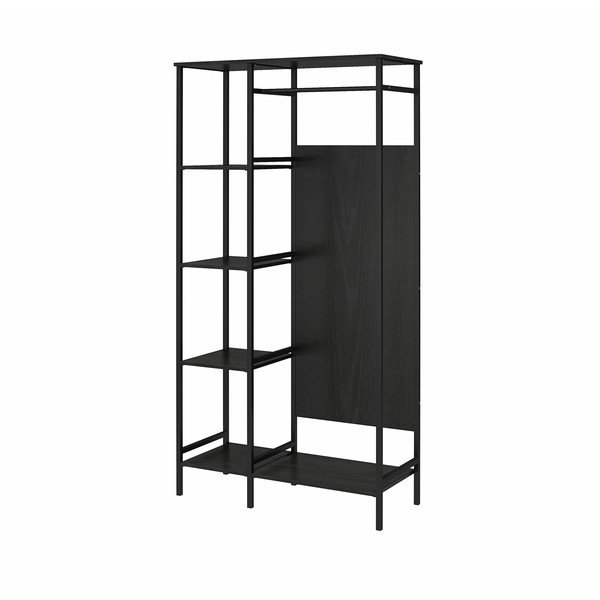 Черен гардероб от дъб 95x180 cm Modine - Støraa-image-3