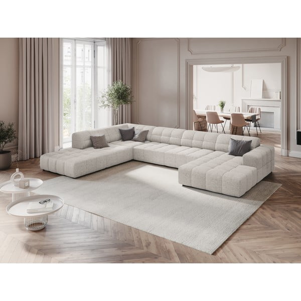 Светлосив ъглов диван (ляв ъгъл/"U") Chicago - Cosmopolitan Design-image-1