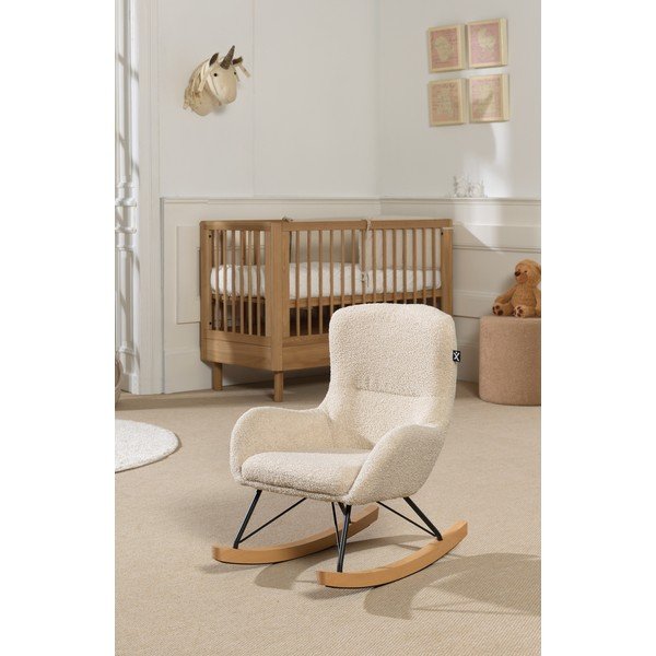 Бежов люлеещ се детски стол от букле Rocky – Vipack-image-1