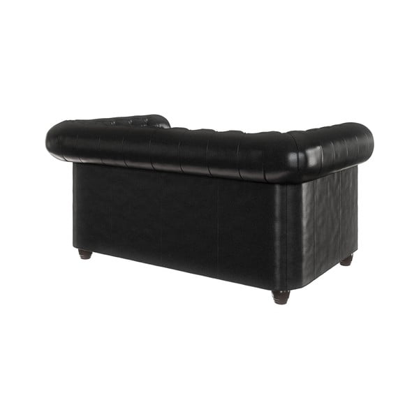 Черен разтегателен диван от изкуствена кожа 148 cm York - Ropez-image-2