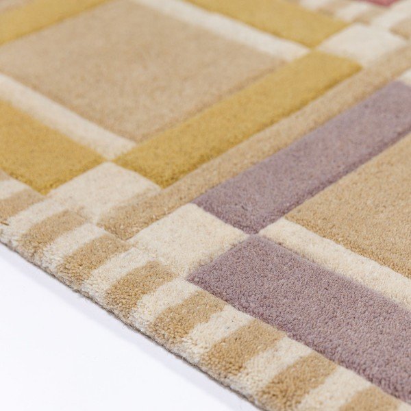 Ръчно изработен вълнен килим в естествен цвят 160x230 cm Quadro Wool – Flair Rugs-image-4