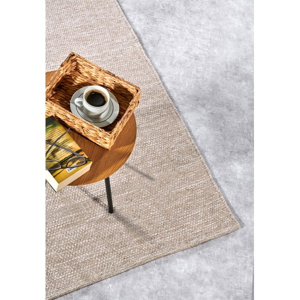 Бежов ръчно изработен килим със смес от вълна 190x280 cm Pradesh Linen White – Elle Decoration-image-2