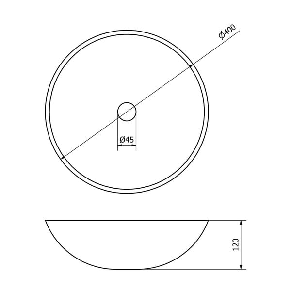 Кремава каменна кръгла мивка ø 40 cm Blok 1 – Sapho-image-3