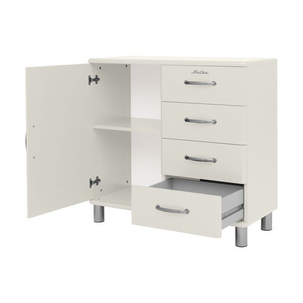 Бял нисък скрин 98x92 cm Malibu - Tenzo-image-3