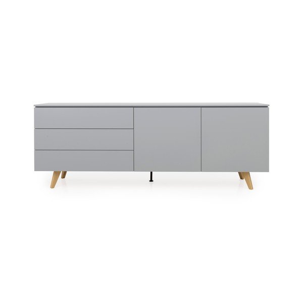 Сив скрин с чекмеджета , ширина 210 cm Plain - Tenzo