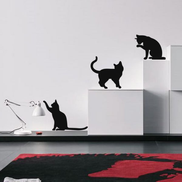 Sada 3 samolepek Ambiance Three Funny Cats-image-1