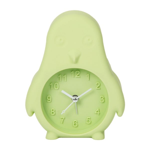 Светлозелен часовник с аларма Green Penguin - Just 4 Kids