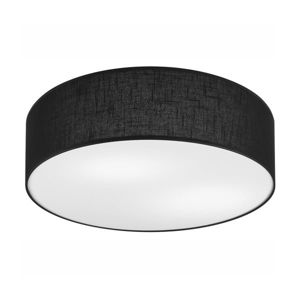 Черна лампа за таван с текстилен абажур ø 45 cm Vivian - LAMKUR