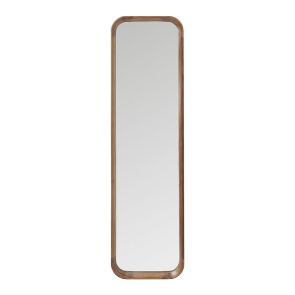 Zrcadlo s hnědým dřevěným rámem Kare Design Denver, 123 x 33 cm