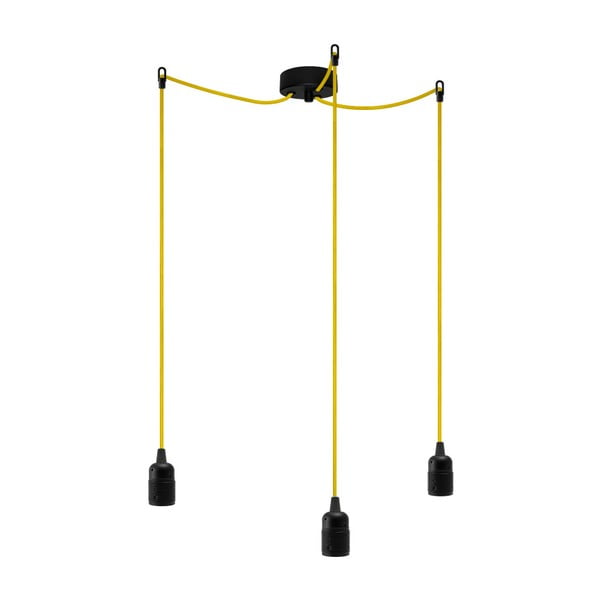 Závěsné svítidlo s 3 žlutými kabely Bulb Attack Uno 