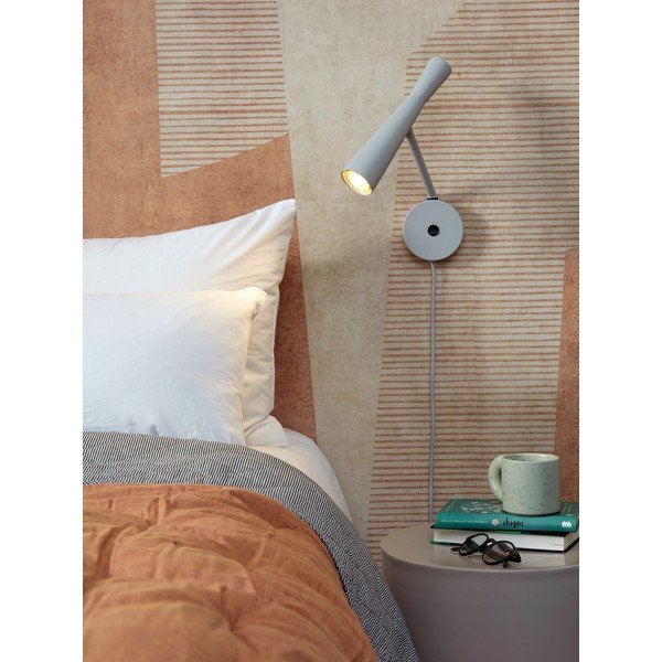 Сива стенна лампа ø 6 cm Bordeaux – it's about RoMi-image-1