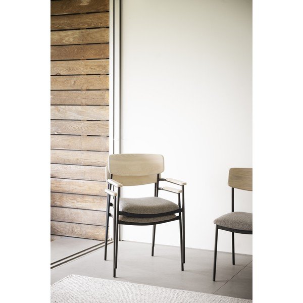 Трапезни столове в бежов и естествен цвят в комплект от 2 бр. Maymont – Rowico-image-1