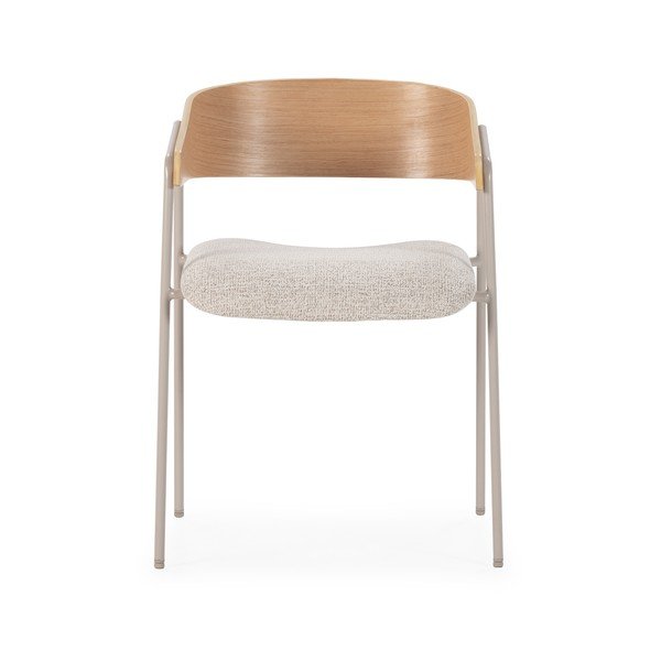 Светлосиви/в естествен цвят тапицирани трапезни столове в комплект с подлакътници 2 бр. Cora – MOME-image-2