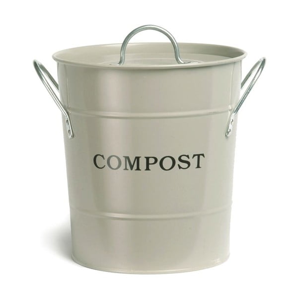 Krémový kompostér s víkem Garden Trading Compost, 3,5 l