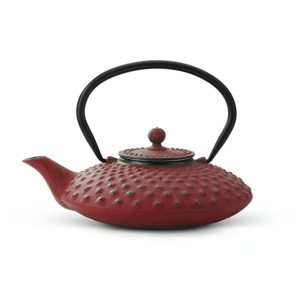 Червен чугунен чайник с цедка за насипен чай Xilin, 800 ml - Bredemeijer