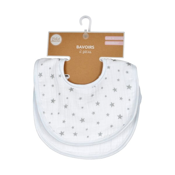 Бели муселинови детски лигавници 2 броя – Bébé Douceur-image-3