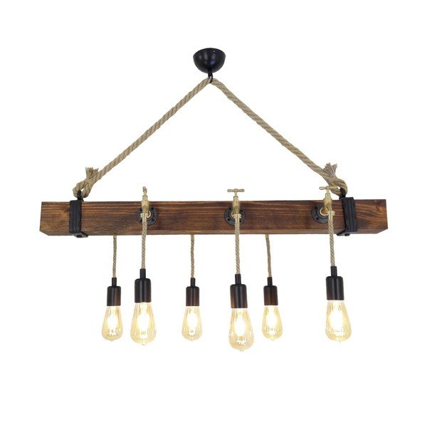 Дървено осветление за таван Kutuk, 6 крушки - Unknown-image-3