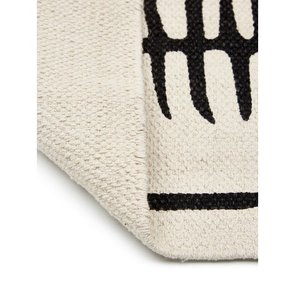 Бежов и черен ръчно тъкан памучен килим , 70 x 140 cm Rita - Westwing Collection-image-3