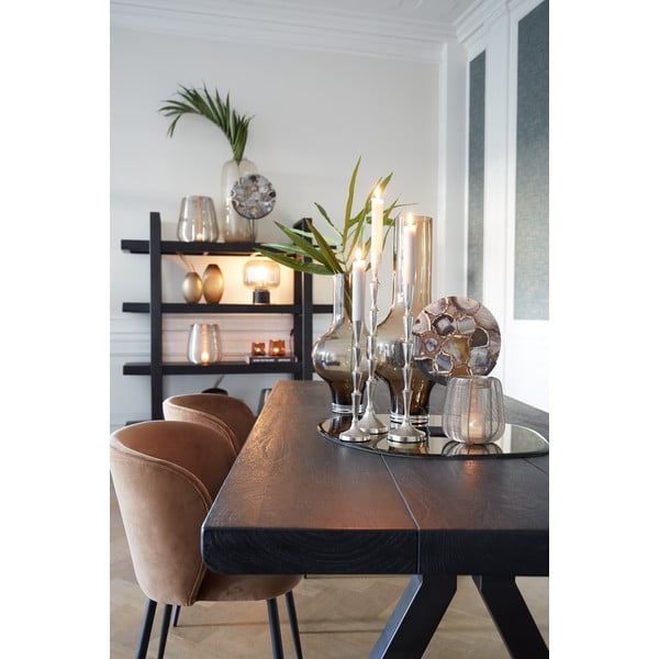 Кафяв кадифен стол за хранене Elyna - Light & Living-image-2