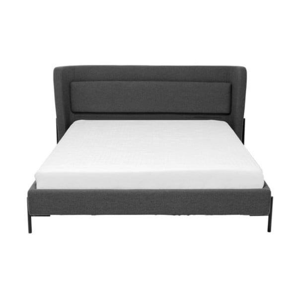 Тъмносиво тапицирано двойно легло 160x200 cm Tivoli - Kare Design