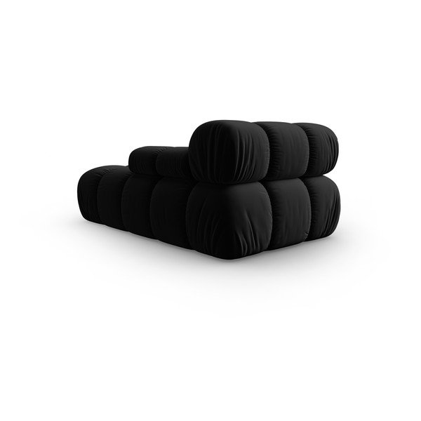 Черен кадифен модул за диван (десен ъгъл) Bellis - Micadoni Home-image-4