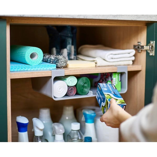 Сива висяща пластмасова поставка за кухненско фолио и хартиени кърпи CupboardStore – Joseph Joseph-image-4