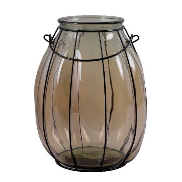 Кафява ваза от рециклирано стъкло, височина 32 cm - Ego Dekor