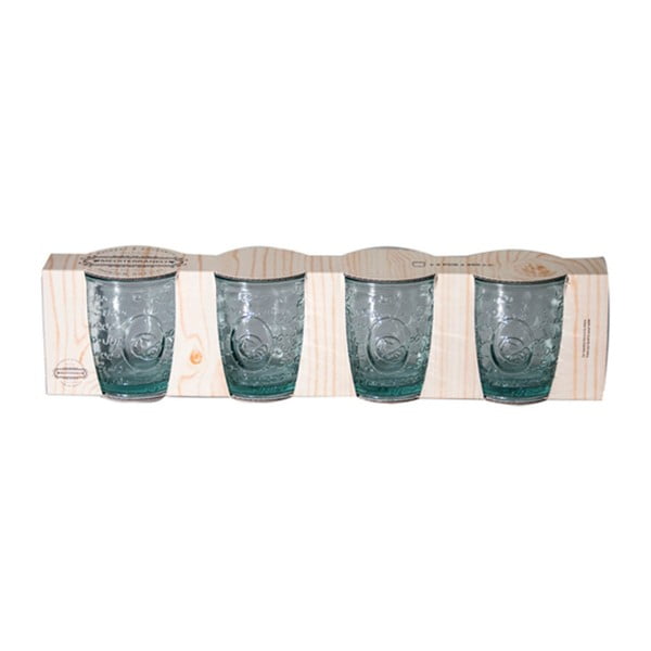 Комплект от 4 чаши от рециклирано стъкло Mediterraneo, 400 ml - Ego Dekor