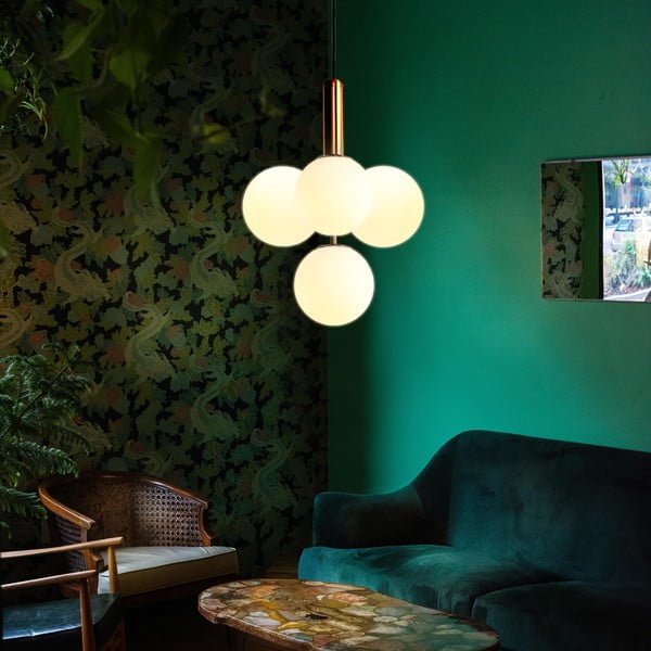 Висяща лампа в златист цвят, височина 120 cm Musa - SULION-image-1