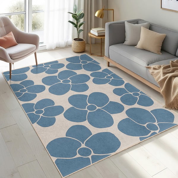 Син килим подходящ за пране 120x180 cm Blue Meadow – Mila Home-image-4