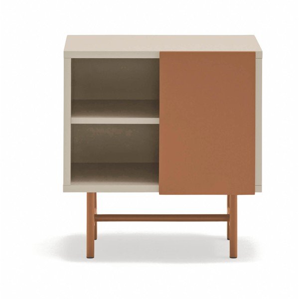 Матово нощно шкафче с рафтове в тухлен цвят/бежово Nube – Teulat-image-2