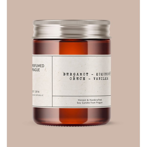 Ароматна свещ от соев восък време на горене 40 час #32 Bergamot, Coconut, Vanilla – Perfumed Prague-image-1