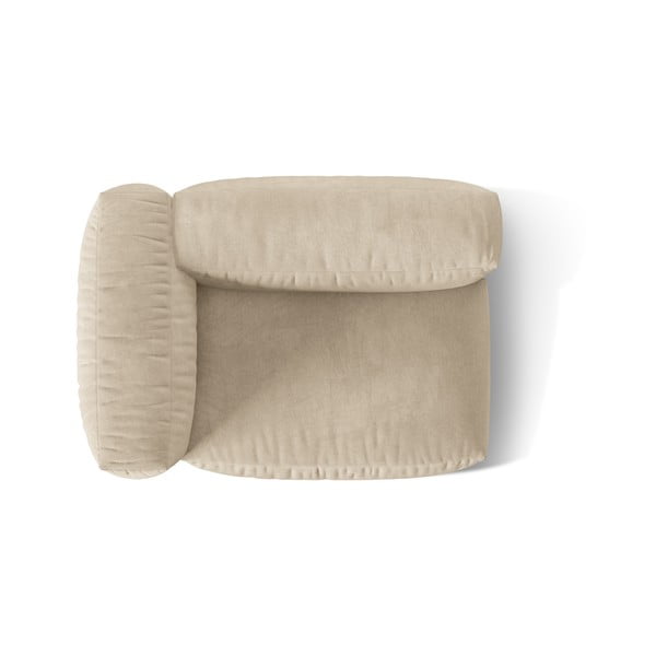 Бежов кадифен модул за диван (ляв ъгъл) Martina – Micadoni -image-3