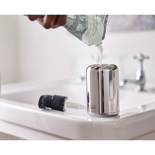 Дозатор за сапун от неръждаема стомана в блестящо сребристо 300 мл EasyStore Luxe - Joseph Joseph-image-3