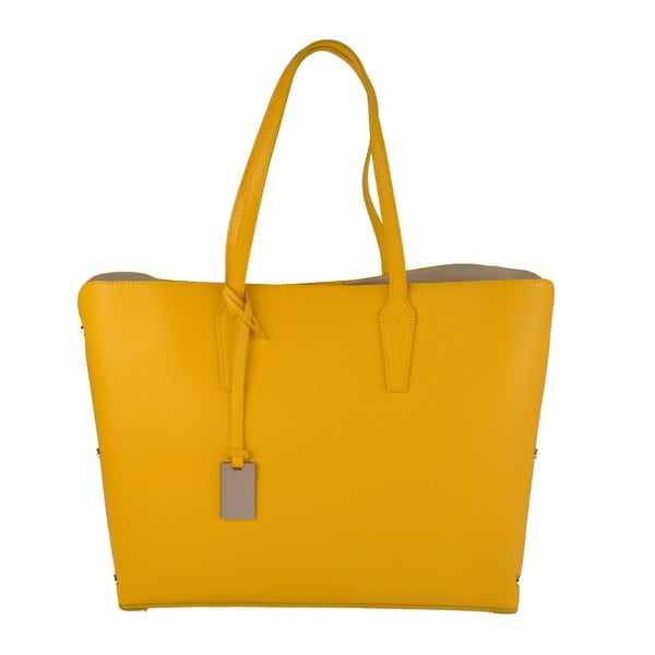 Žlutá kožená kabelka Matilde Costa Eline