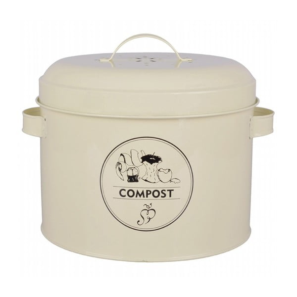 Бял контейнер за компостируеми отпадъци 6,3 л Vintage - Esschert Design