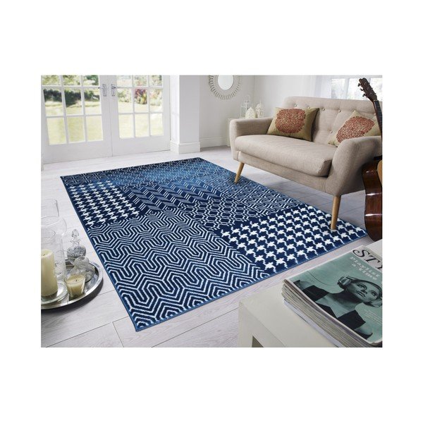 Син килим Webtappeti Reflex Malo, 160 x 230 cm - Floorita-image-1