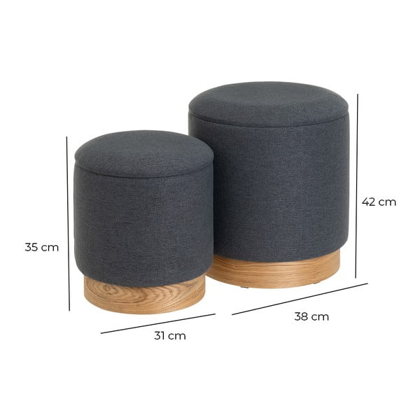 Тъмносиви табуретки в комплект 2 бр. – Casa Selección-image-4